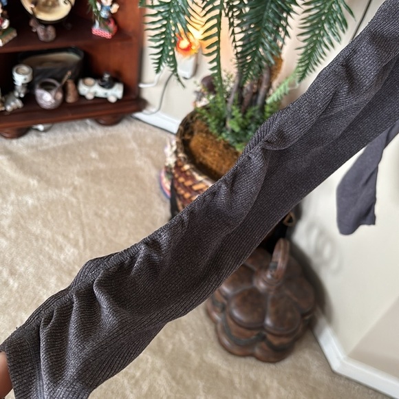 ALO Yoga Goddess Indio Zest High Waist Leggings Yellow Geometric & Gray Ribbed - Picture 9 of 16